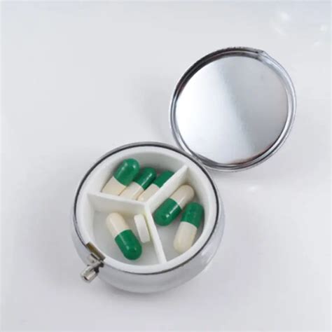 mini metal pill box|small pill box for wallet.